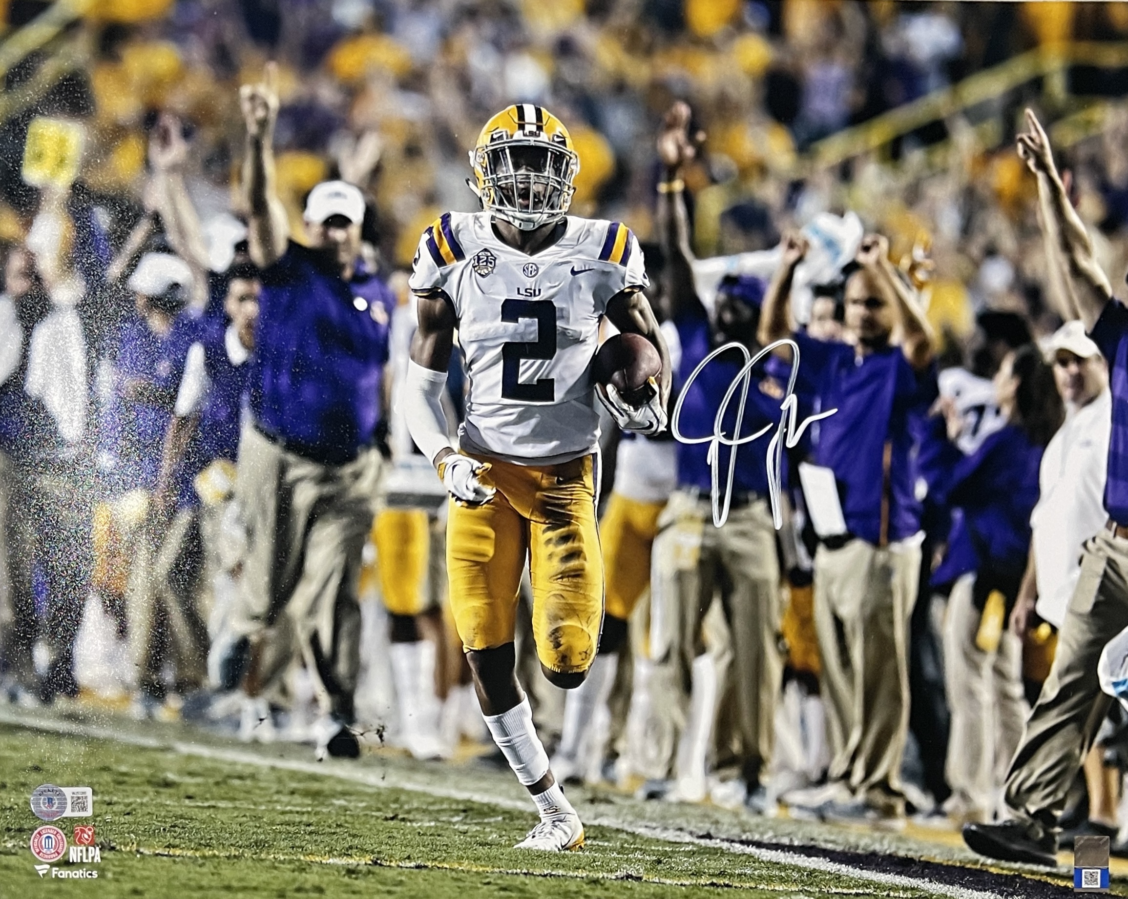 Justin Jefferson Autographed/Signed LSU Tigers 16x20 Photo Beckett 