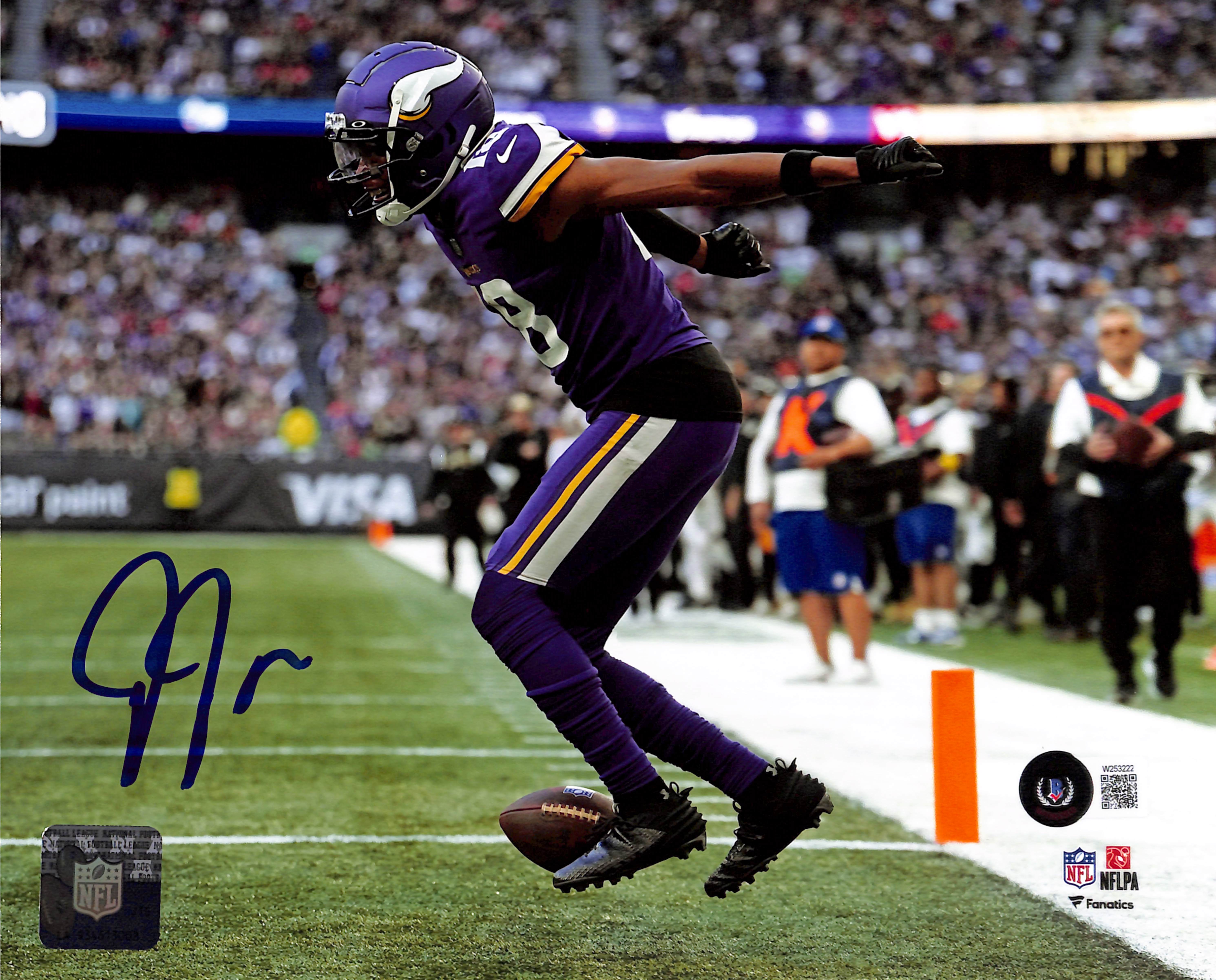 Justin Jefferson Autographed Minnesota Vikings 8x10 Photo BAS