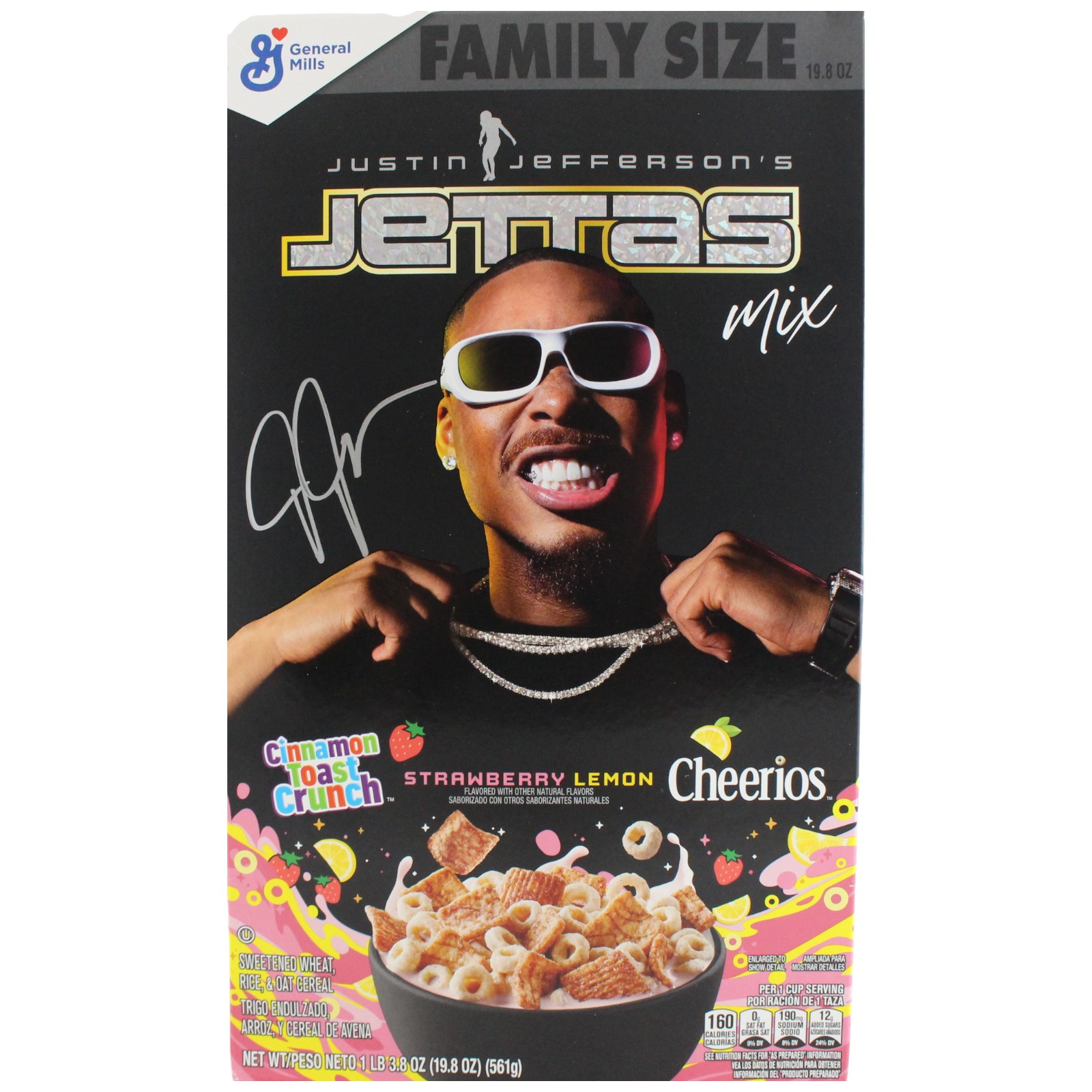 Justin Jefferson Autographed Minnesota Vikings Cereal Box Jettas Beckett 52889