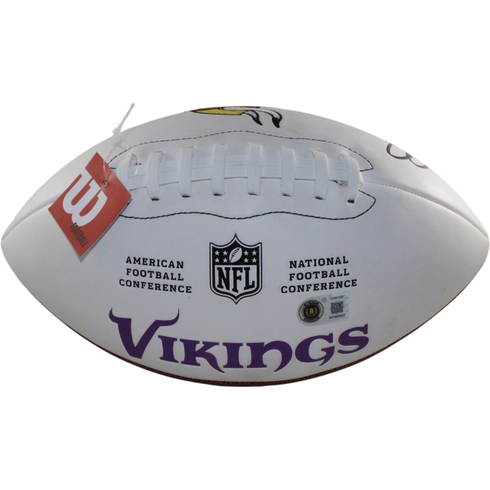 Justin Jefferson Autographed Minnesota Vikings Logo Football Beckett WIT 57923 3 Justin Jefferson Autographed Minnesota Vikings Logo Football Beckett WIT 57923