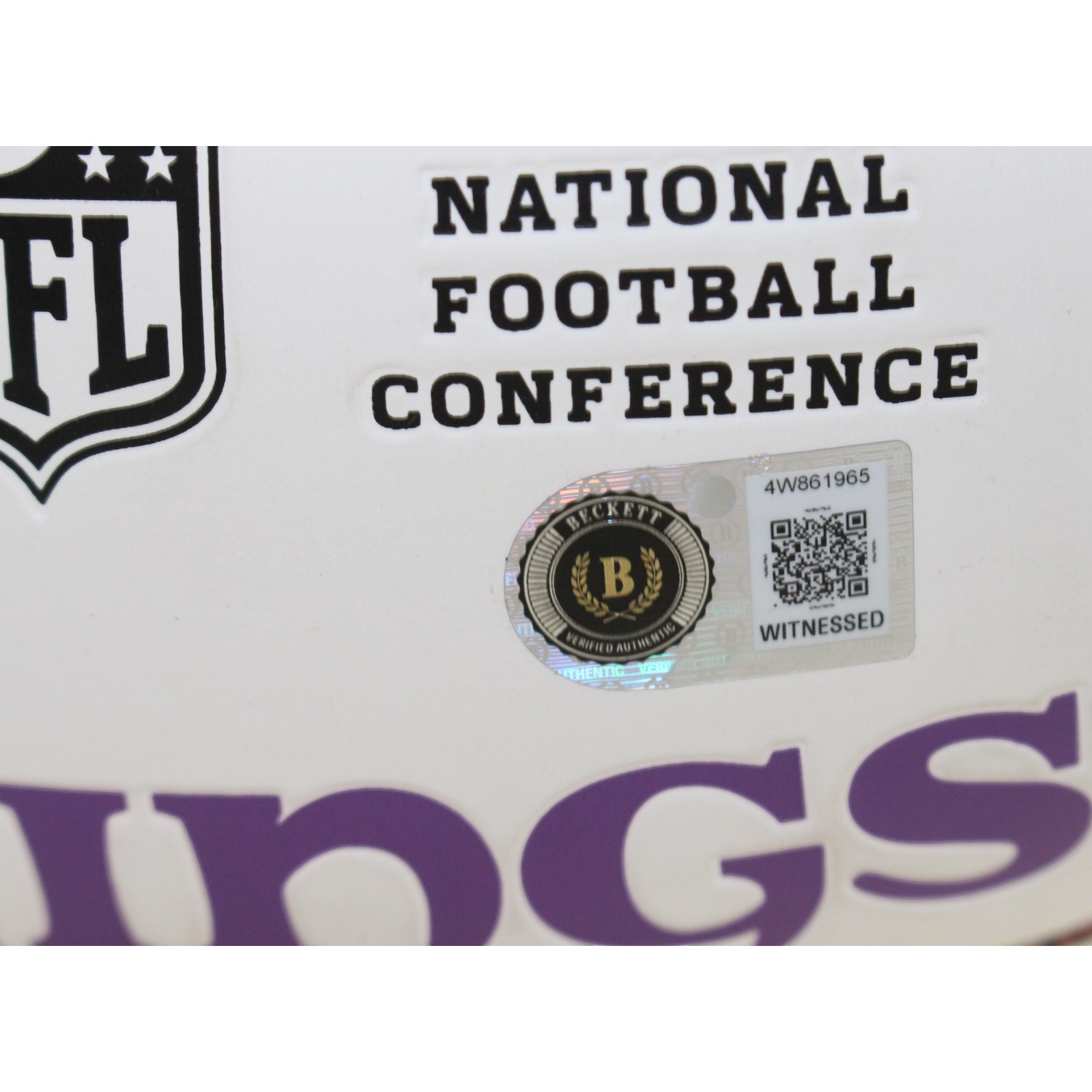 Justin Jefferson Autographed Minnesota Vikings Logo Football Beckett WIT 57923 4 Justin Jefferson Autographed Minnesota Vikings Logo Football Beckett WIT 57923
