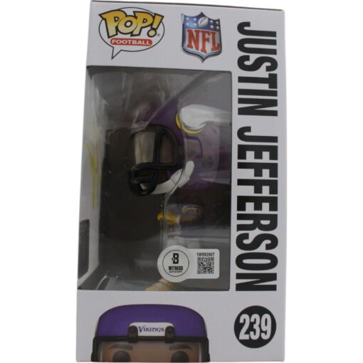 Justin Jefferson Autographed Minnesota Vikings Funko Pop! #239 Beckett 48834