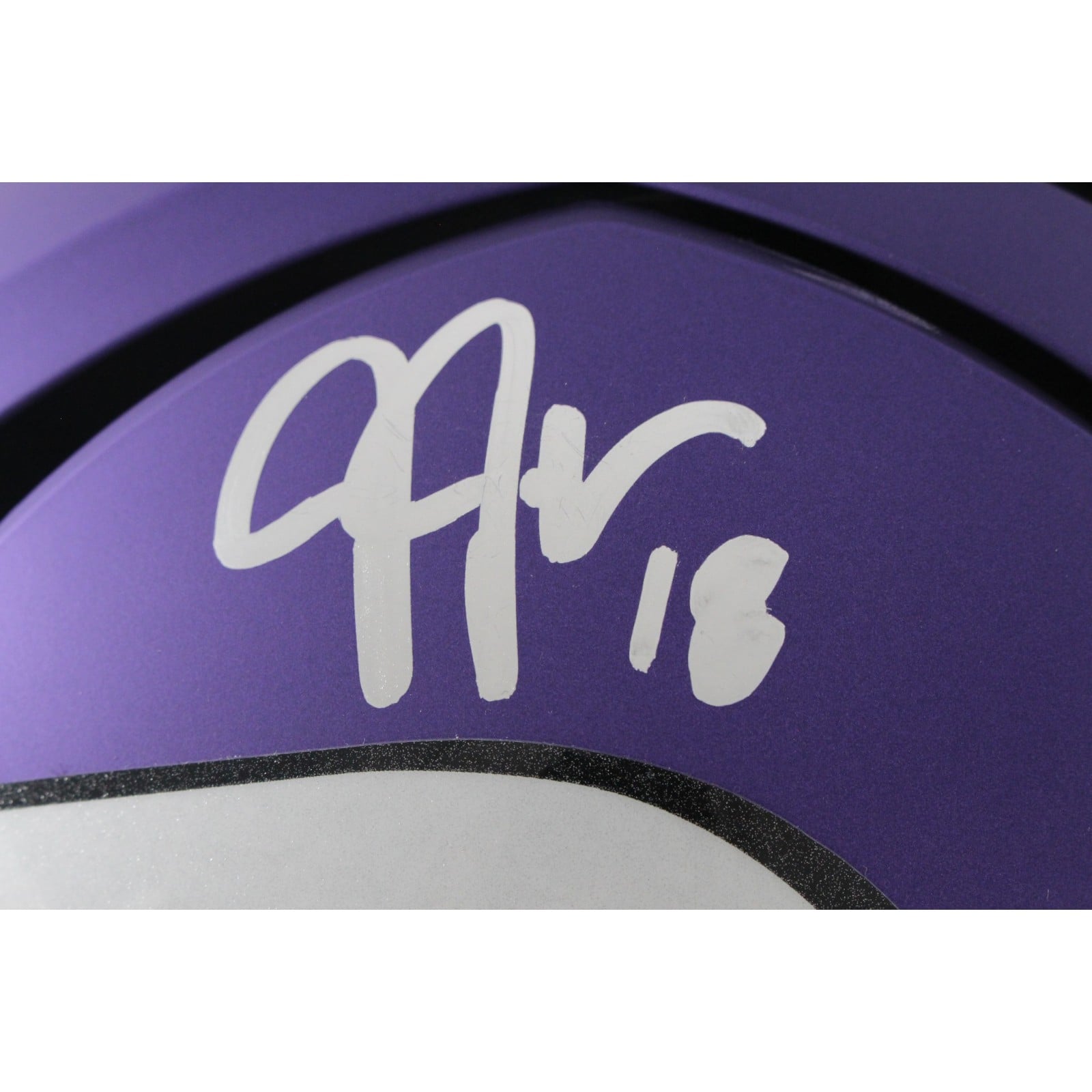 Justin Jefferson Autographed Minnesota Vikings Axiom F/S Helmet Beckett W 58221 2 Justin Jefferson Autographed Minnesota Vikings Axiom F/S Helmet Beckett W 58221