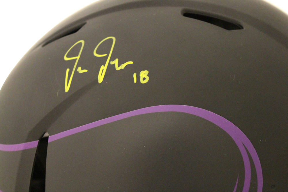 Justin Jefferson Signed Minnesota Vikings Authentic Eclipse Helmet BAS 28507