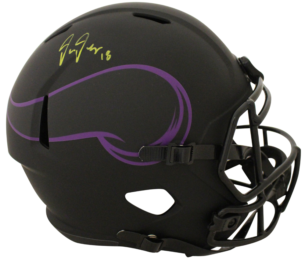 Justin Jefferson Autographed Minnesota Vikings F/S Eclipse Helmet BAS 28506
