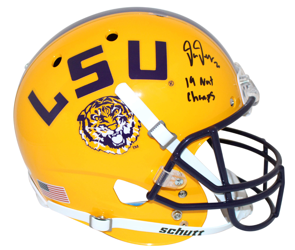 Justin Jefferson Autographed LSU Tigers F/S Schutt Helmet 2020 Champs BAS 28508