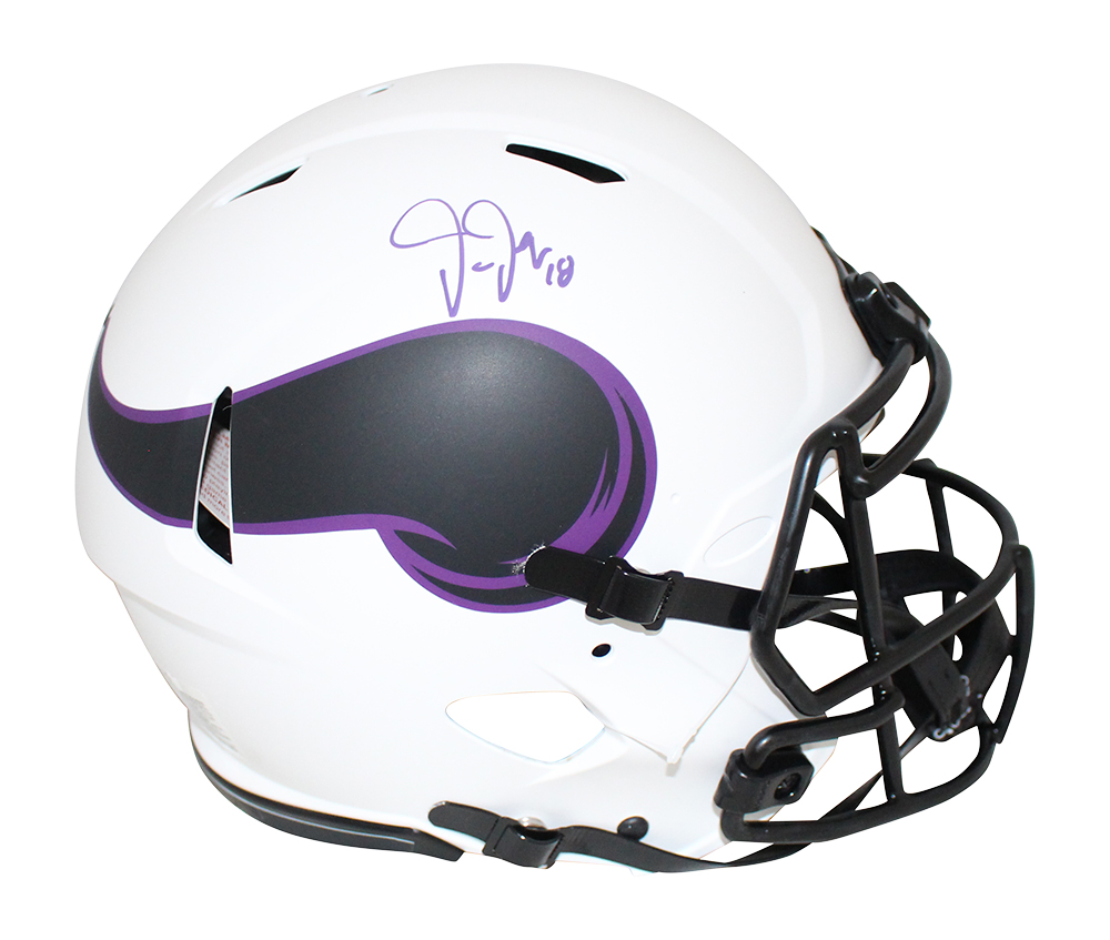 Justin Jefferson Signed Minnesota Vikings Authentic Lunar Speed Helmet BAS