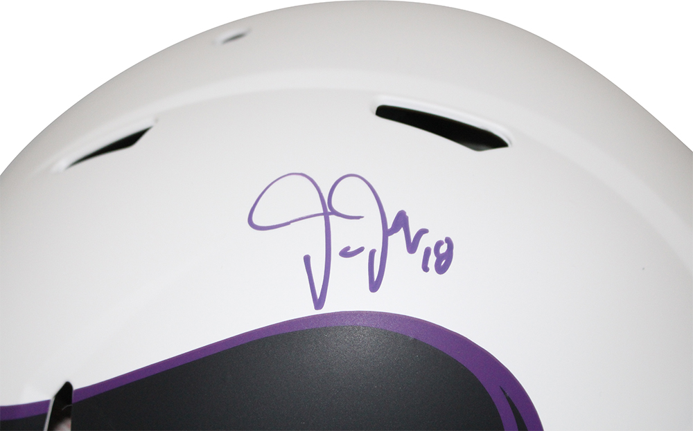 Justin Jefferson Signed Minnesota Vikings Authentic Lunar Speed Helmet BAS