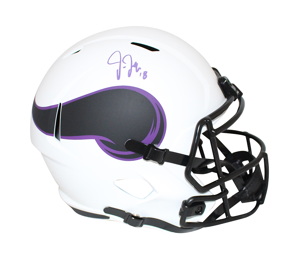 Justin Jefferson Signed Minnesota Vikings F/S Lunar Speed Helmet BAS