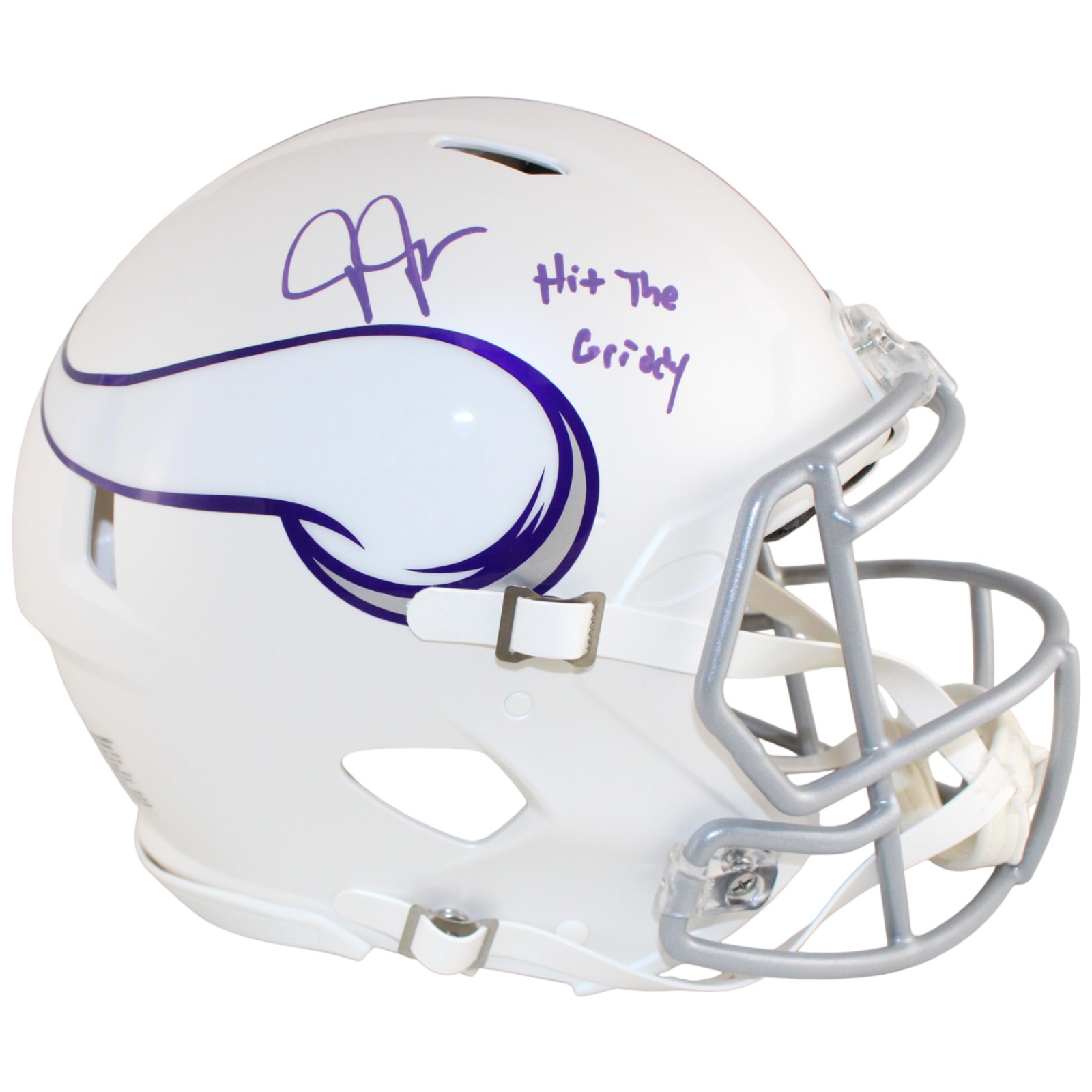 Justin Jefferson Signed Minnesota Vikings Pro Alt Helmet Griddy Beckett 52893