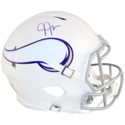 Justin Jefferson Autographed Minnesota Vikings Pro 2024 Alt Helmet Beckett 52891