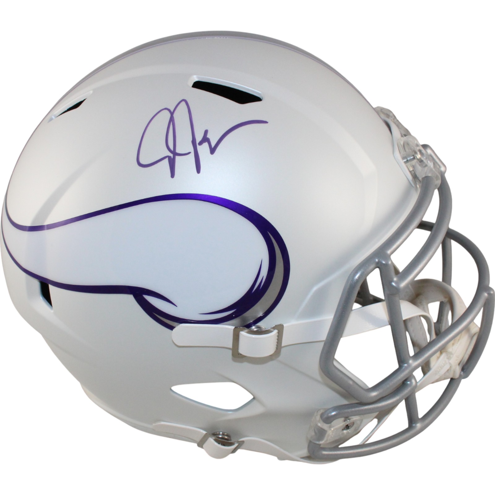 Justin Jefferson Autographed Minnesota Vikings F/S 24 Alt Helmet Beckett 50134