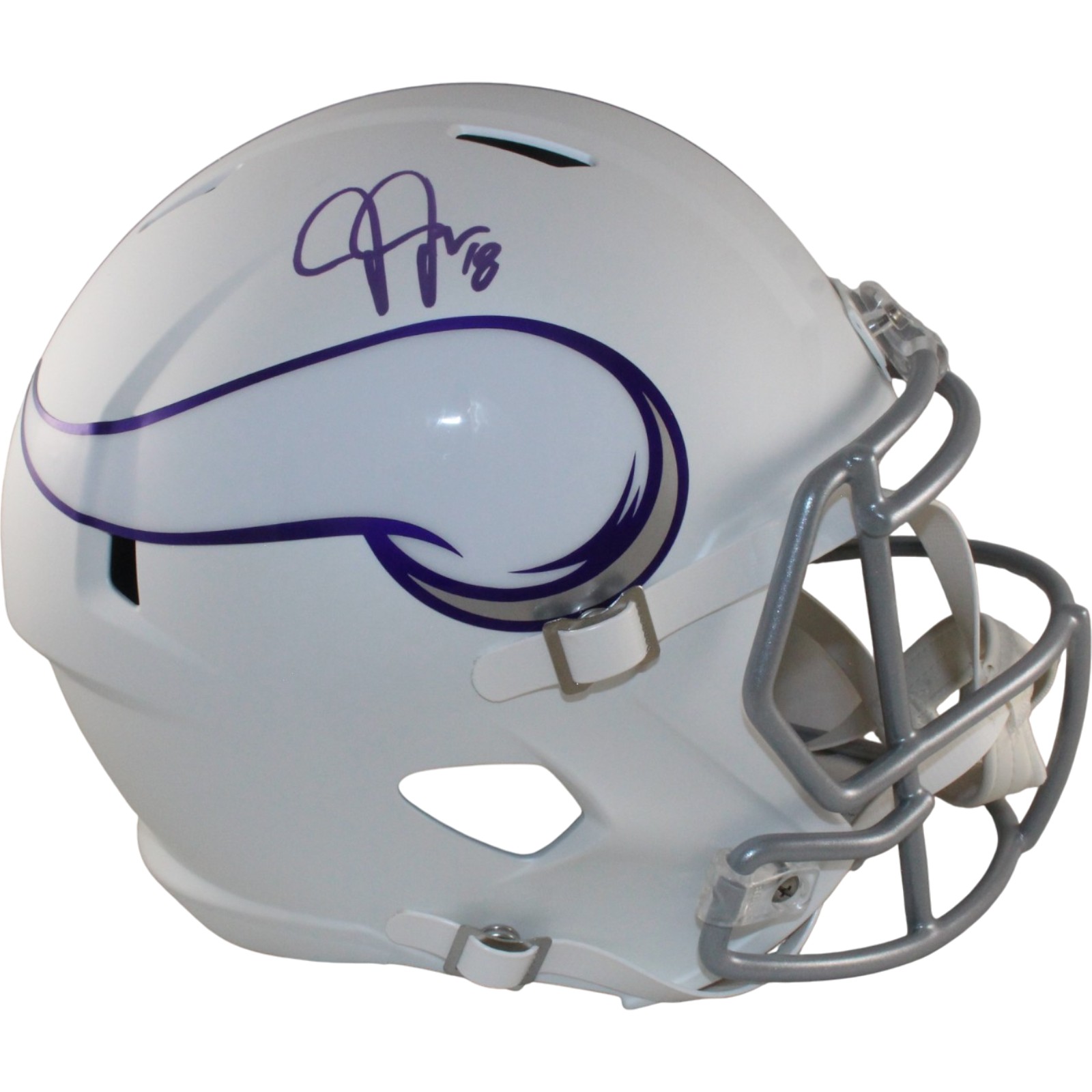 Justin Jefferson Autographed Minnesota Vikings F/S 2024 ALT Helmet Beckett 57903 1 Justin Jefferson Autographed Minnesota Vikings F/S 2024 ALT Helmet Beckett 57903