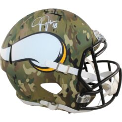 Justin Jefferson Autographed Minnesota Vikings F/S Camo Helmet Beckett WIT 57898