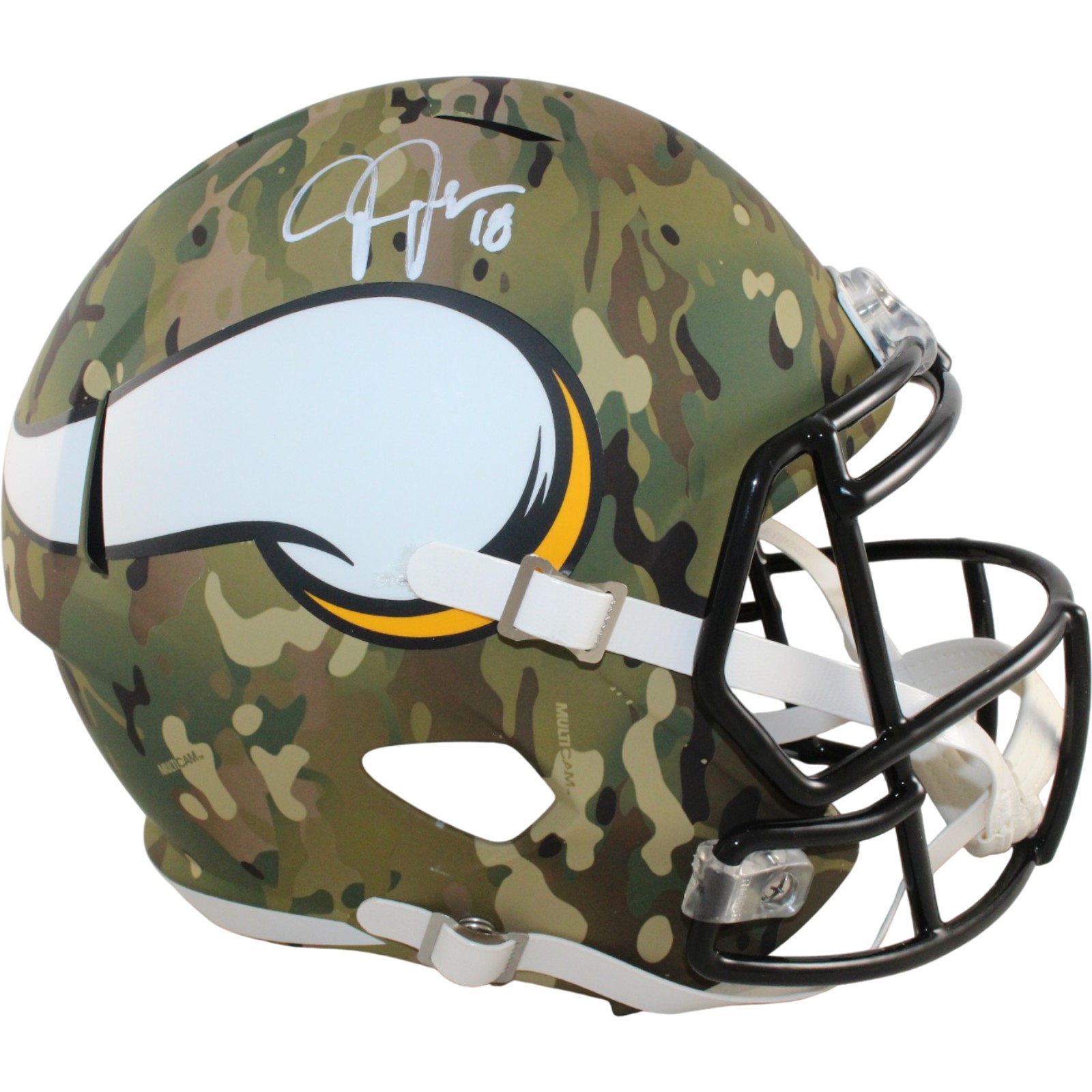 Justin Jefferson Autographed Minnesota Vikings F/S Camo Helmet Beckett WIT 57898 1 Justin Jefferson Autographed Minnesota Vikings F/S Camo Helmet Beckett WIT 57898