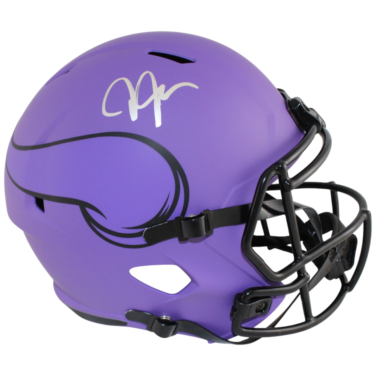 Justin Jefferson Autographed Minnesota Vikings F/S Rave Helmet Beckett WIT 52895