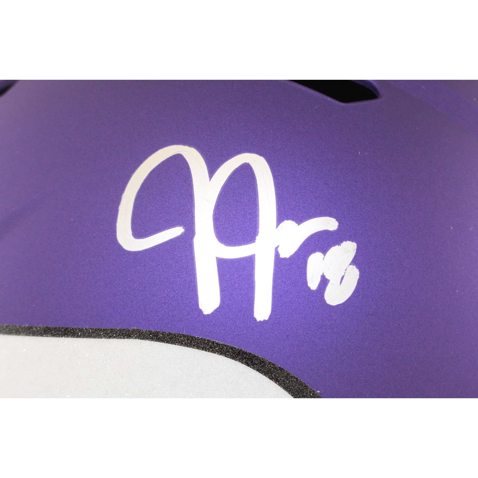 Justin Jefferson Autographed Minnesota Vikings F/S Tribute Helmet Beckett 57906 2 Justin Jefferson Autographed Minnesota Vikings F/S Tribute Helmet Beckett 57906