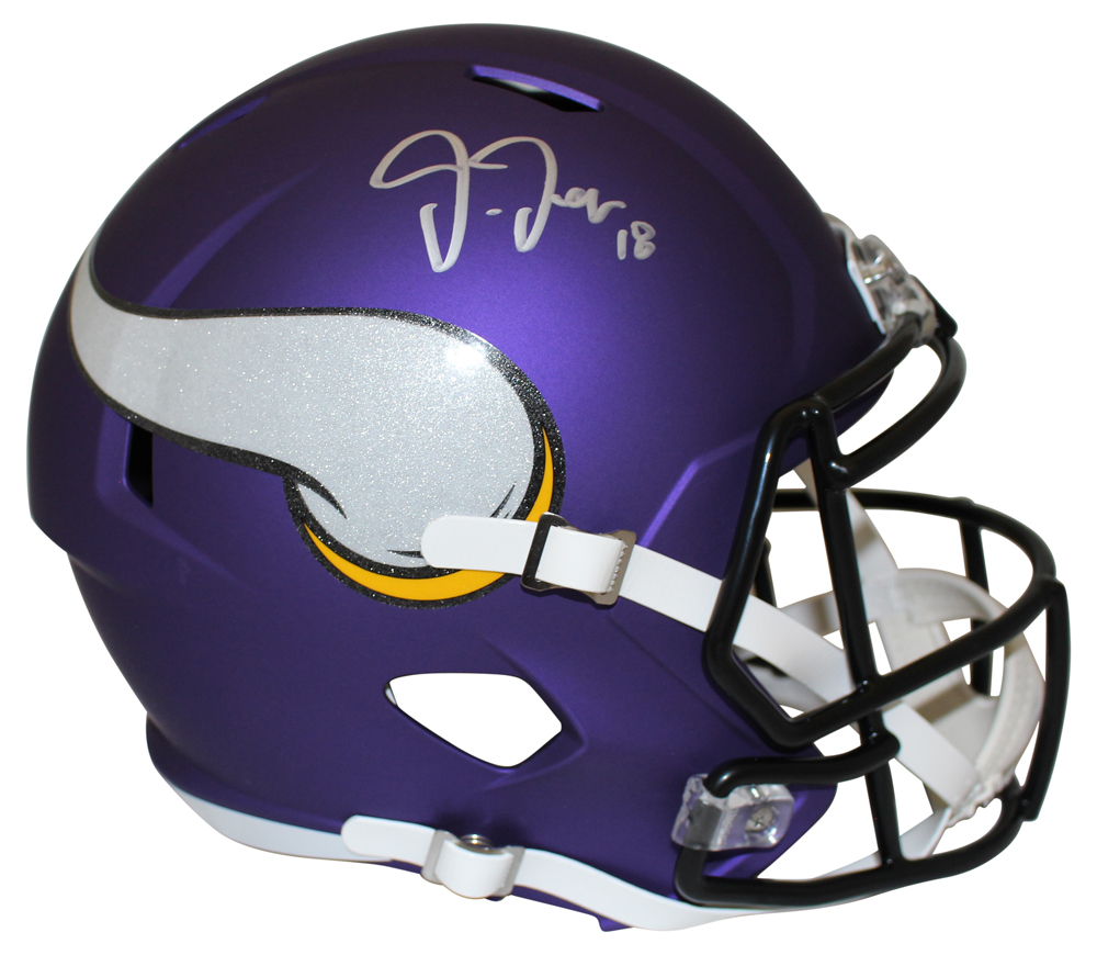 Justin Jefferson Autographed Minnesota Vikings F/S Speed Helmet Beckett