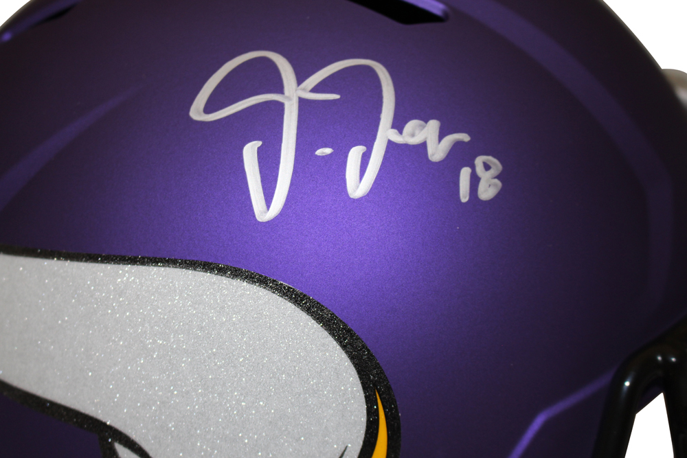 Justin Jefferson Autographed Minnesota Vikings F/S Speed Helmet Beckett