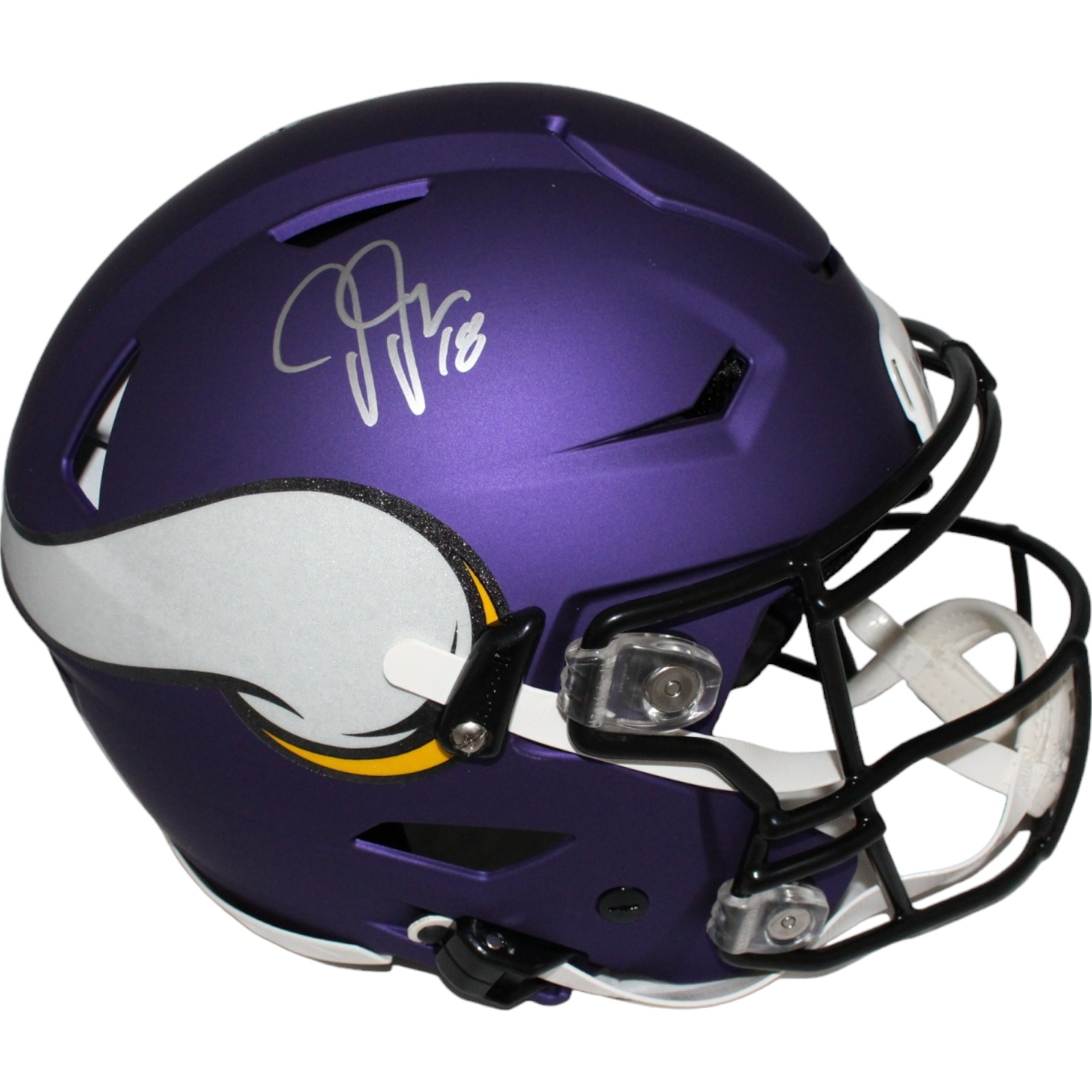 Justin Jefferson Signed Minnesota Vikings SpeedFlex Helmet BAS