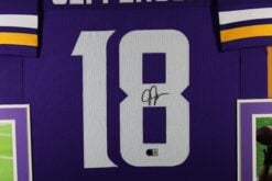 Justin Jefferson Signed Minnesota Vikings Framed Jersey Purple #8 BAS 58645