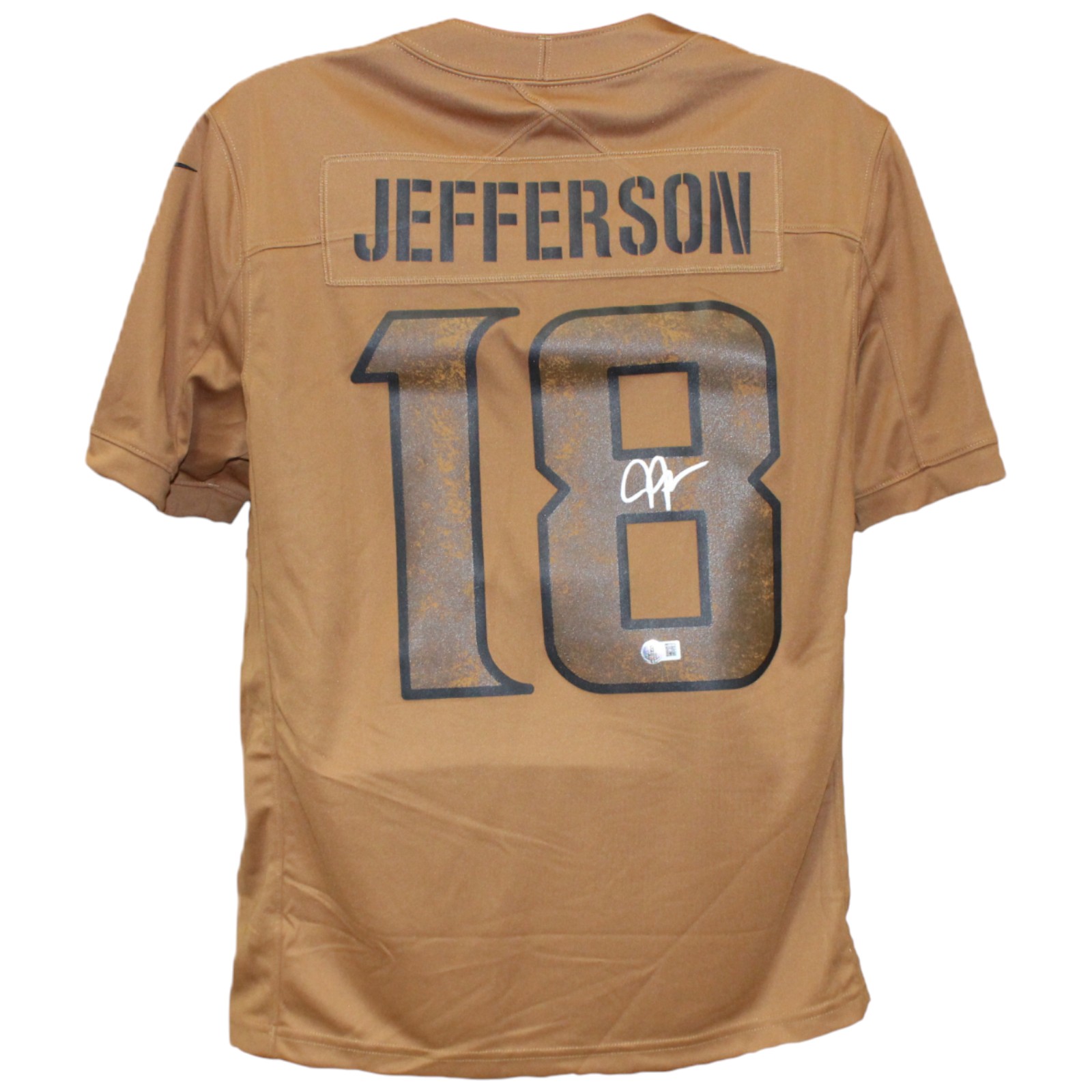 Justin Jefferson Autographed Minnesota Vikings Nike MED STS Jersey Beckett 52902