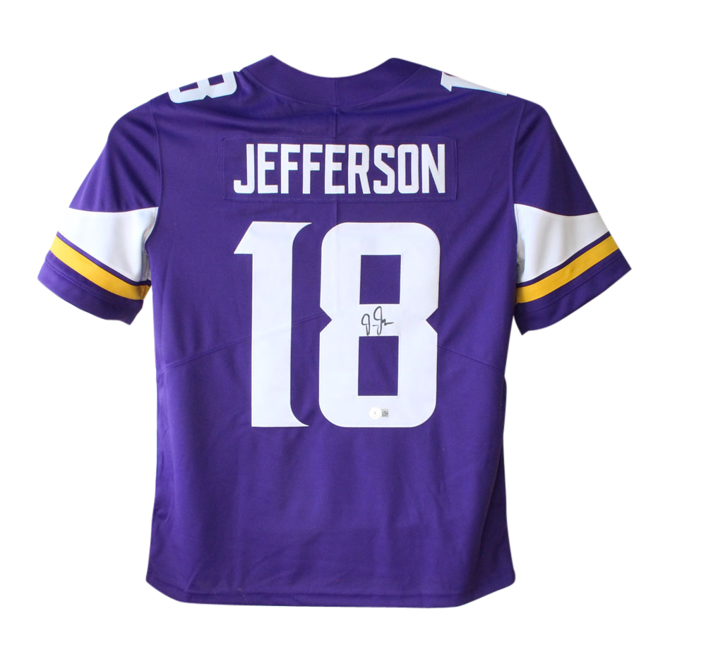 Justin Jefferson Autographed Minnesota Vikings Purple L Nike Limited BAS