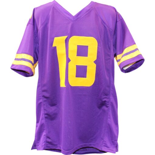 Justin Jefferson Autographed Pro Style XL Purple Jersey Beckett Witness 50141