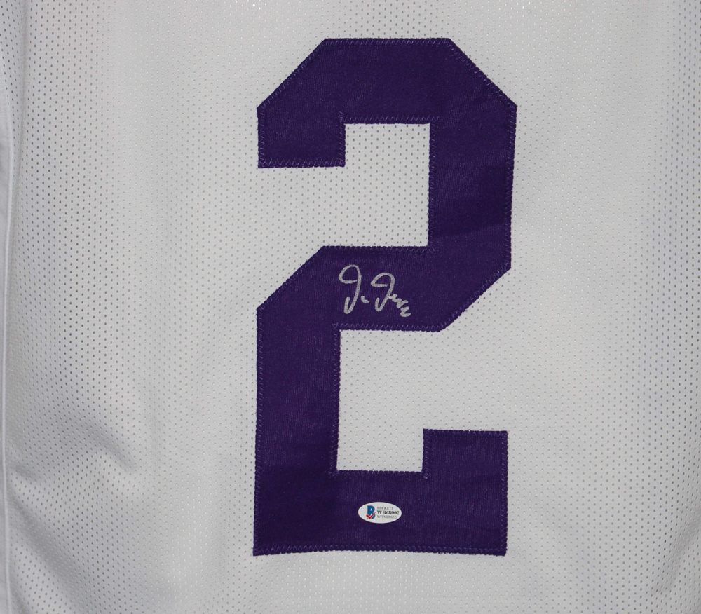 Justin Jefferson Autographed/Signed College Style White XL Jersey