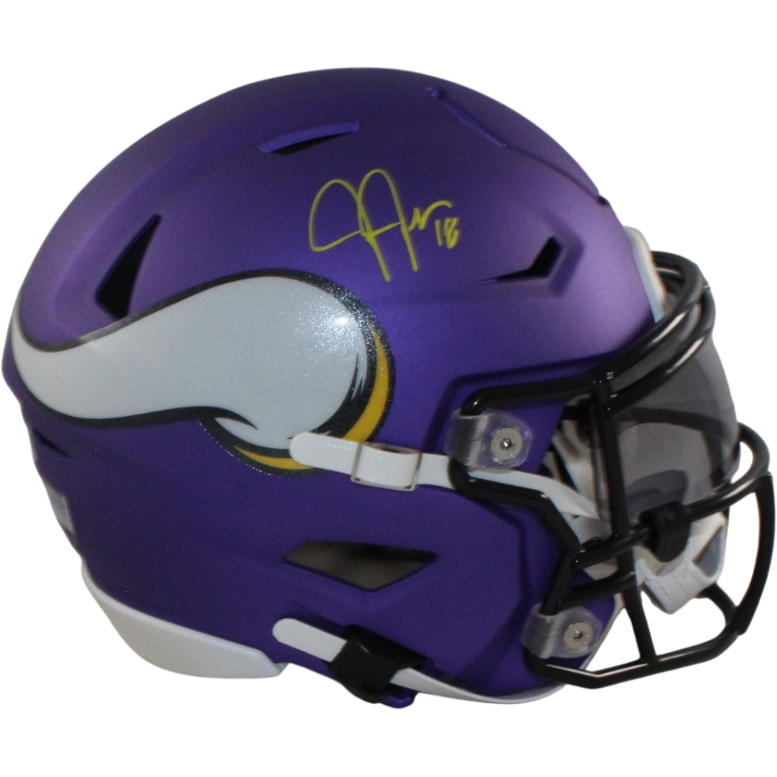 Justin Jefferson Autographed Minnesota Vikings Mid-Size Midi Helmet BAS W 56172