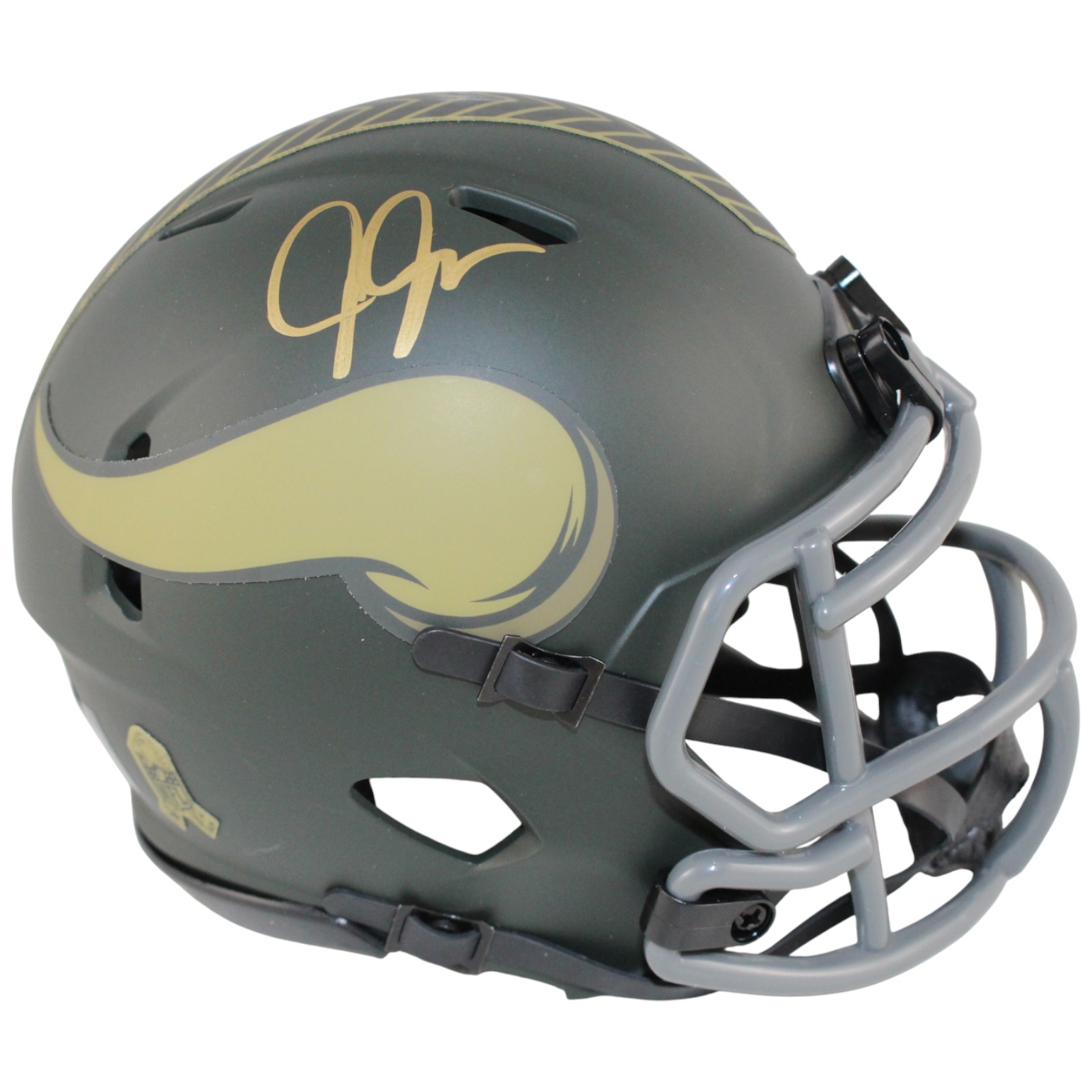 Justin Jefferson Autographed Minnesota Vikings STS Mini Helmet Beckett WIT 52882