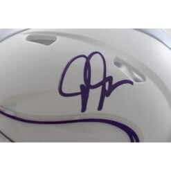 Justin Jefferson Autographed Minnesota Vikings Alt Mini Helmet Beckett WIT 58217