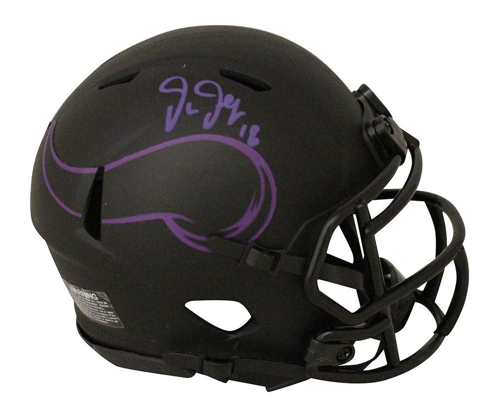 Justin Jefferson Autographed Minnesota Vikings Eclipse Mini Helmet BAS 30426