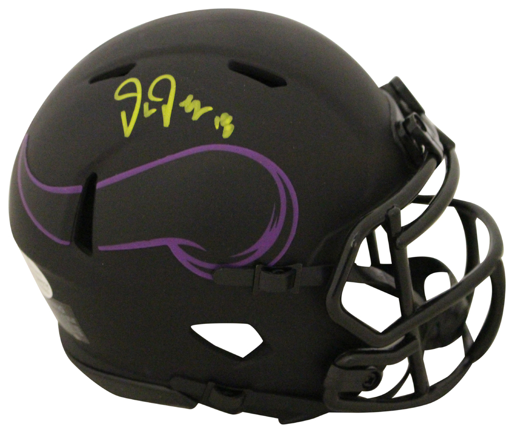 Justin Jefferson Autographed Minnesota Vikings Eclipse Mini Helmet BAS 27712