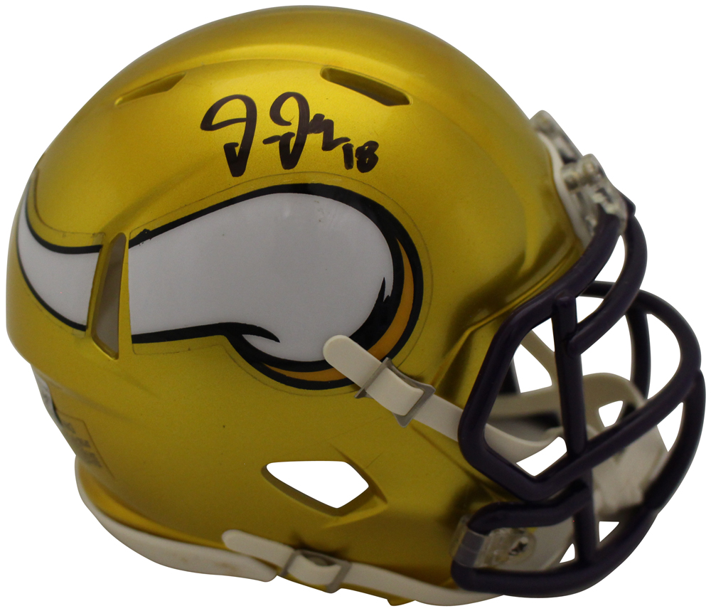 Justin Jefferson Autographed Minnesota Vikings Flash Mini Helmet Beckett