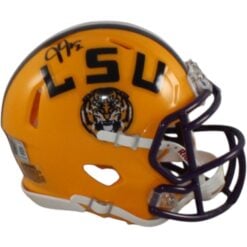 Justin Jefferson Autographed/Signed LSU Tigers Mini Helmet Beckett Witness 58217