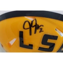 Justin Jefferson Autographed/Signed LSU Tigers Mini Helmet Beckett Witness 58217