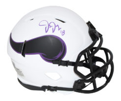 Justin Jefferson Autographed Minnesota Vikings Lunar Mini Helmet BAS