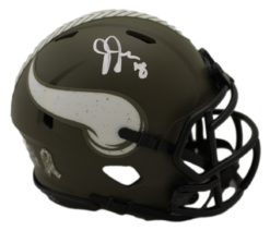 Justin Jefferson Autographed Minnesota Vikings Salute Mini Helmet Beckett