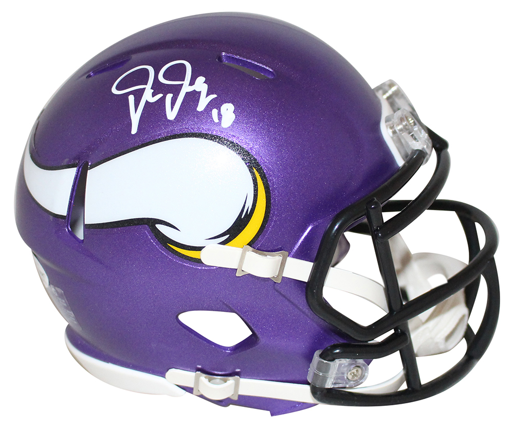 Justin Jefferson Autographed Minnesota Vikings Speed Mini Helmet BAS 29882