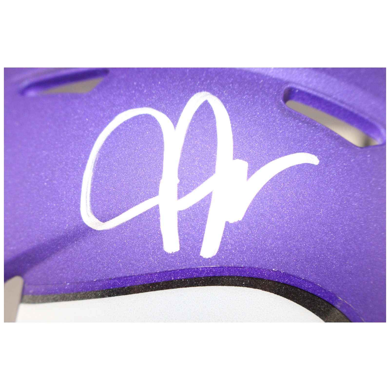 Justin Jefferson Autographed Minnesota Vikings Mini Helmet Beckett Witness 52878