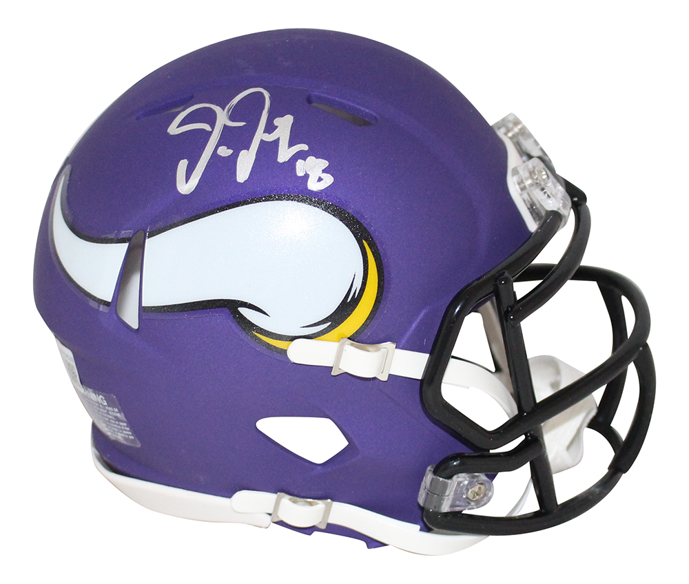 Justin Jefferson Autographed Minnesota Vikings Speed Mini Helmet BAS 31602