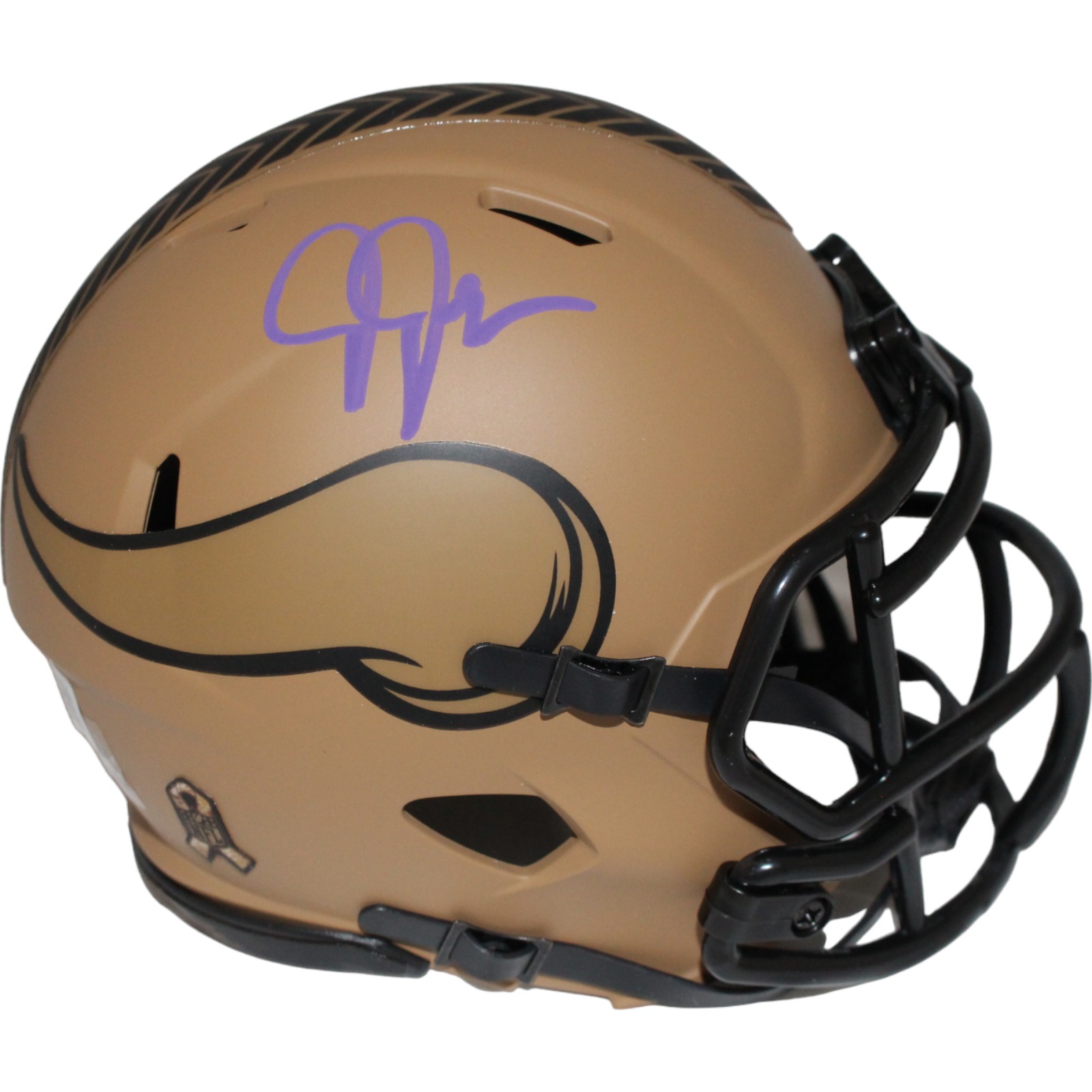 Justin Jefferson Signed Minnesota Vikings Salute Mini Helmet Beckett