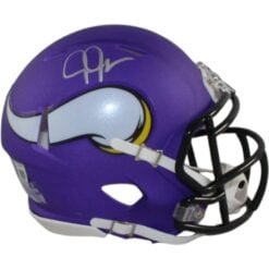 Justin Jefferson Autographed Minnesota Vikings Mini Helmet Beckett WIT 58219