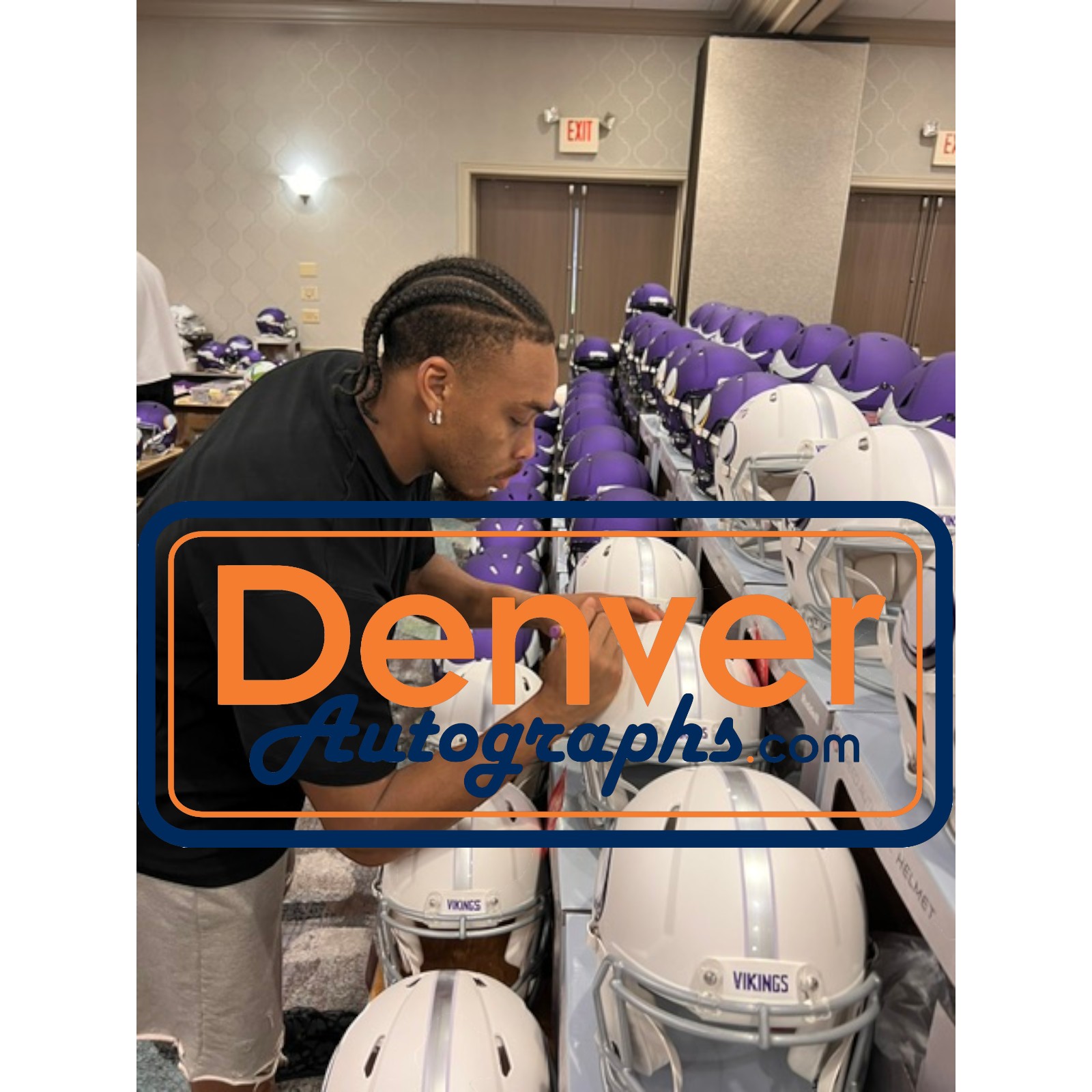 Justin Jefferson Autographed Minnesota Vikings Pro 2024 ALT Helmet Beckett 57902 7 Justin Jefferson Autographed Minnesota Vikings Pro 2024 ALT Helmet Beckett 57902