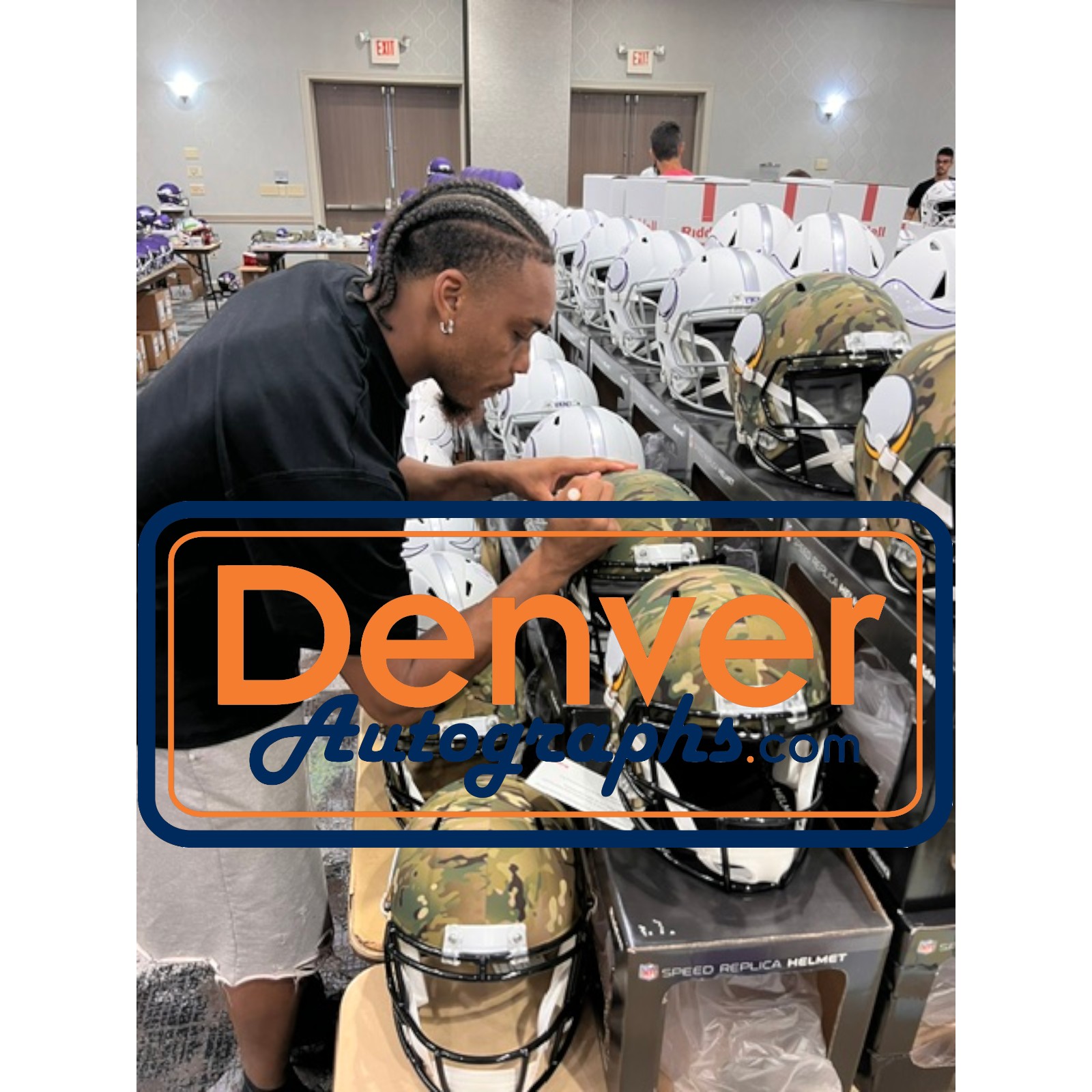 Justin Jefferson Autographed Minnesota Vikings F/S Camo Helmet Beckett WIT 57898 7 Justin Jefferson Autographed Minnesota Vikings F/S Camo Helmet Beckett WIT 57898