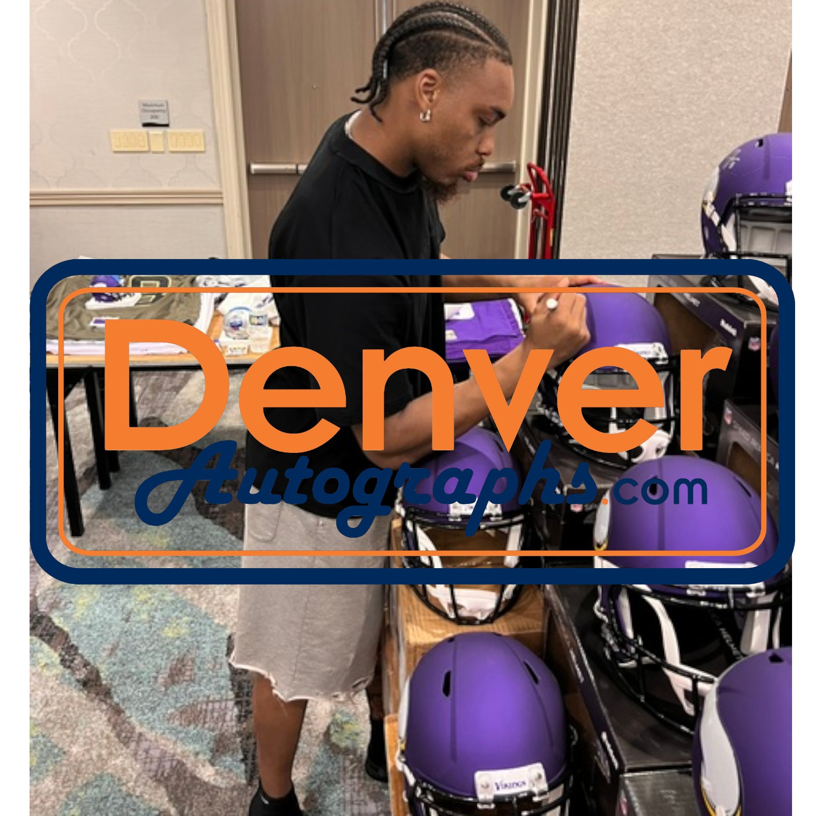 Justin Jefferson Autographed Minnesota Vikings F/S Helmet Beckett Witness 57904 7 Justin Jefferson Autographed Minnesota Vikings F/S Helmet Beckett Witness 57904