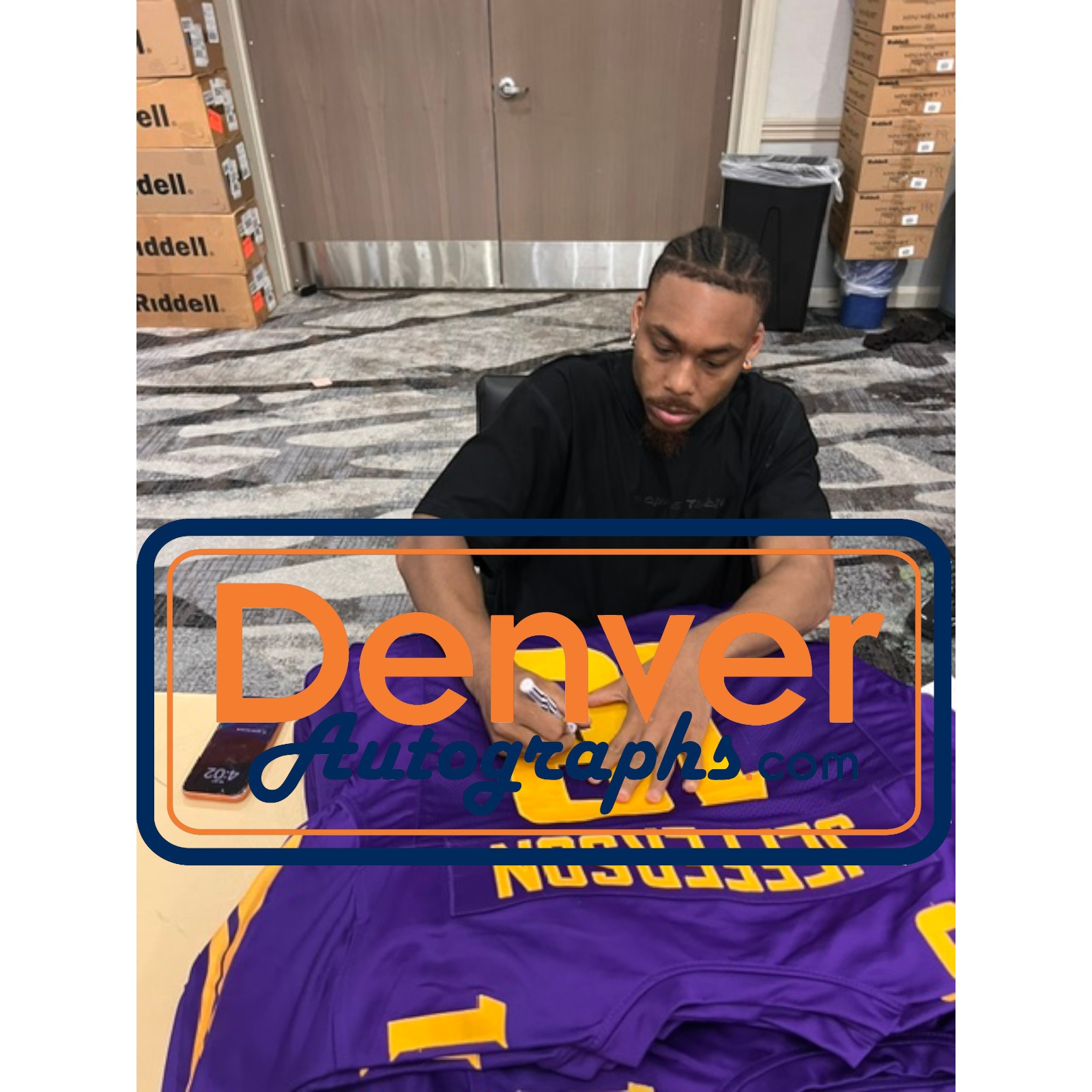 Justin Jefferson Autographed Pro Style Sz XL Purple Jersey Beckett Witness 57920 5 Justin Jefferson Autographed Pro Style Sz XL Purple Jersey Beckett Witness 57920