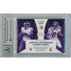 Randy Moss Justin Jefferson Signed 2024 Illusion /199 Trading Card Beckett 53703