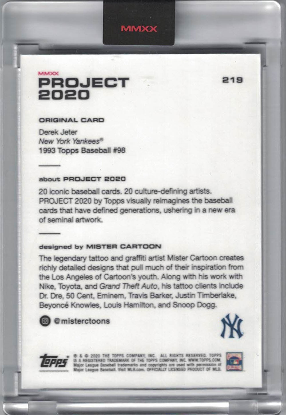 Derek Jeter New York Yankees 2020 Topps Project #219 Artist Trading Card 28306